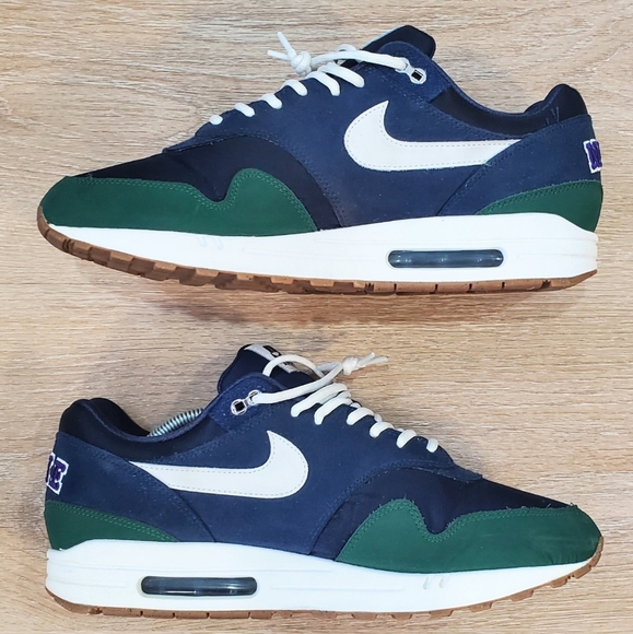 Size 13M/14.5W Air Max 1 QS 'Letterman Pack' 2022 Obsidian/Green DV3887-400 EUC - Picture 4 of 10